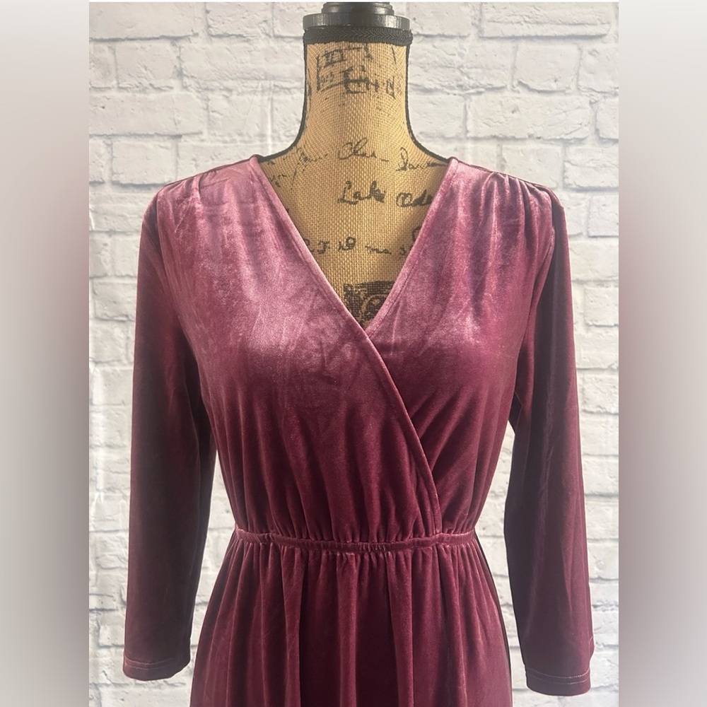 Piper & Scoot Velvet Dress Fall Faux Wrap Vintage Romantic Whimsigoth Victorian - Picture 4 of 7